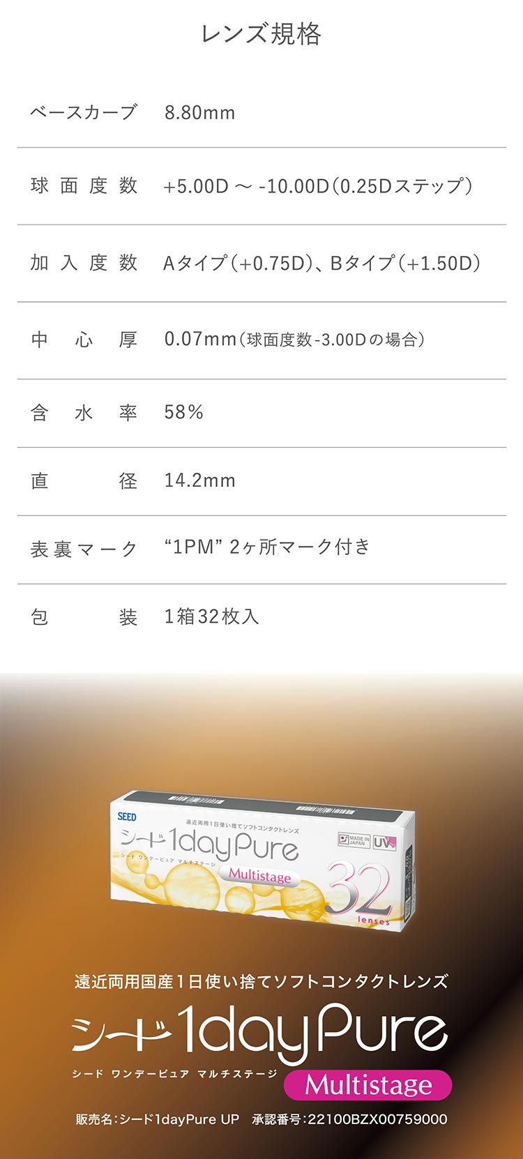 ワンデーピュアマルチステージ｜1箱 | 全品送料無料コンタクト通販｜アットレンズ